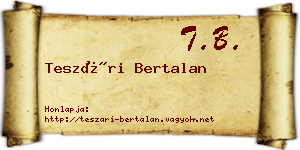 Teszári Bertalan névjegykártya